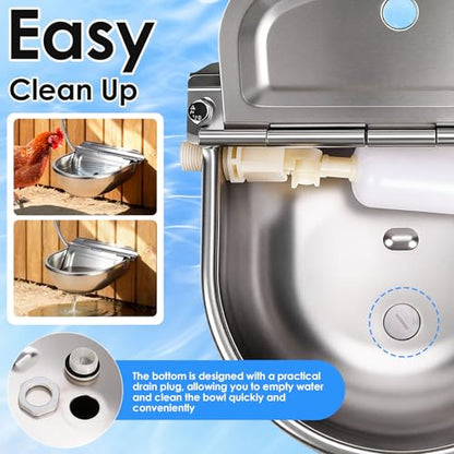 Metal Automatic Chicken Waterer, Duck Waterer No Mess