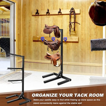 Abbylike 3 Tier Saddle Rack for Horses, Heavy Duty Saddle Pad Stand Stable Blanket Tack Storage Stand for Western English Horses Pad Blanket Storage Organizer Stall Accessories - style: 3 Tier