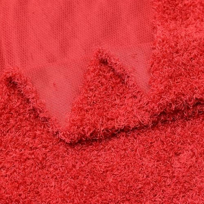 Surf turtle Red Curly Teddy Fleece Faux Fur Fabric 36" x 59" - color: Red, size: 36 x 59 inches