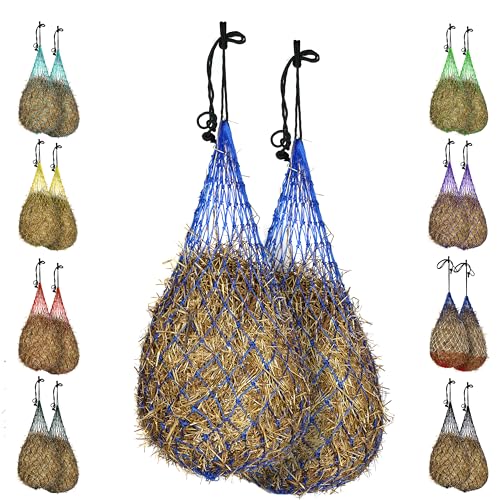 Majestic Ally Hay Net, Set of 2, Length - 54”, Holes 3"x3" for Horses - color: Royal Blue