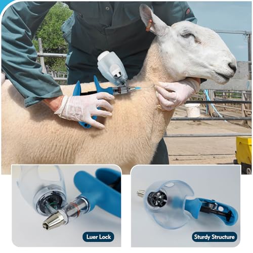 5ml Livestock Syringe Automatic Self Refill Continuous Adjustable Bottle Attachment Livestock Animal Syringe for Cattle Goat Pig Cow Chickens Poultry - size: Bottle Mount