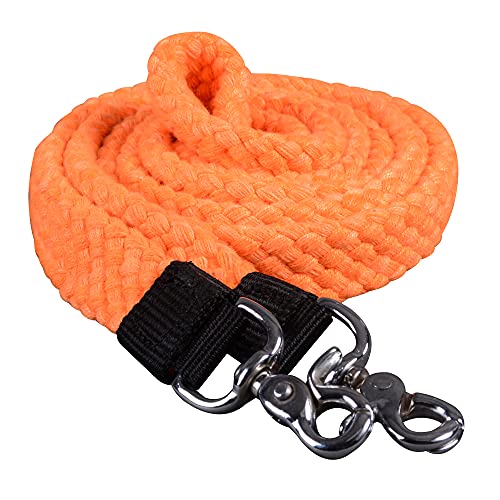 HILASON Braided Flat Cotton Roping Rein Trigger 1" X 7Ft | Horse Racing Barrel Gifts - color: Orange