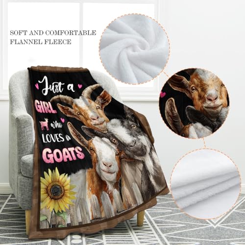 Jekeno Goat Gifts Blanket Farm Animal Throw Blanket | 50x60 Inch Flannel Goat Farm Animal Blanket Gifts for Women Girls Goat Lovers Birthday Christmas - color: Goats1, size: 50"x60"