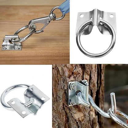 4PCS Cross Tie Ring for Horse, Stainless Steel Wall Mount Horse Tie Ring for Tie Down Horse Barn Supplies,with Screws