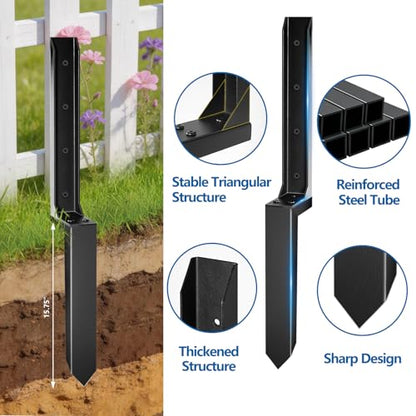 Fence Post Repair Kit to Fix Leaning Wood Fence, Mailbox, 2 Pack