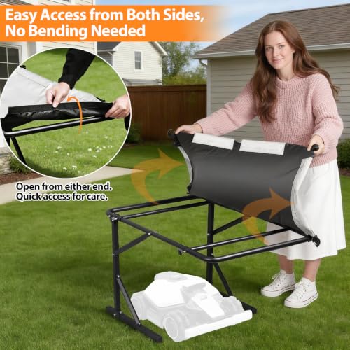 Universal Robot Mower Garage, Waterproof Outdoor Shelter with 2-Side Openable Design, All-Weather Protection for Husqvarna, Worx, Landroid, ECOVACS Goat, Luba and More
