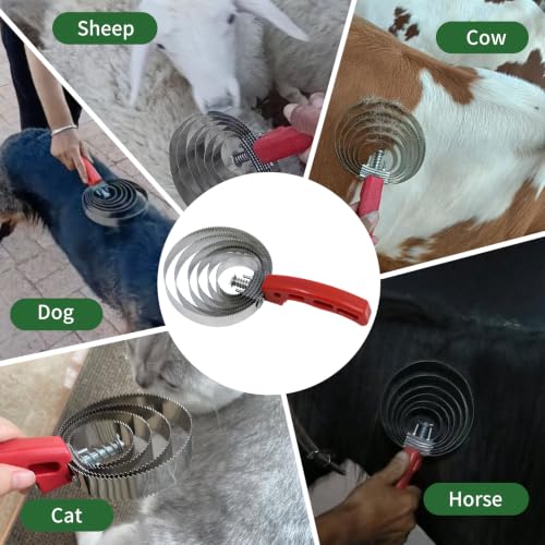 6 Rings Reversible Stainless Steel Curry Comb Sided Horse Brush