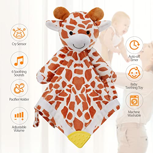 BEREST Baby Sound Sleep Soother- White Noise and Lullaby Infant Sleeping Aid with Cry Sensor at Nap Time Routine, Awesome Babies Gift Portable Plush Toddler Snuggle Toy, Infant Blanket (Coffe Brown) - color: Coffe Brown