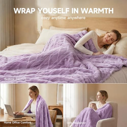 Heated Blanket 50''x60'', Soft Heated Throw Blanket,Purple - color: Purple, size: 5060