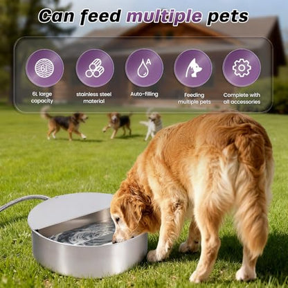 6L Automatic Dog Water Bowl Dispenser Outdoor