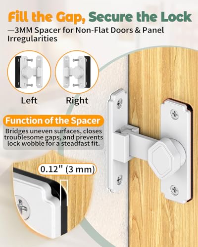 90 Degree Barn Door Lock, Sliding Door Latch, White, 1 Pack - color: White-1PC