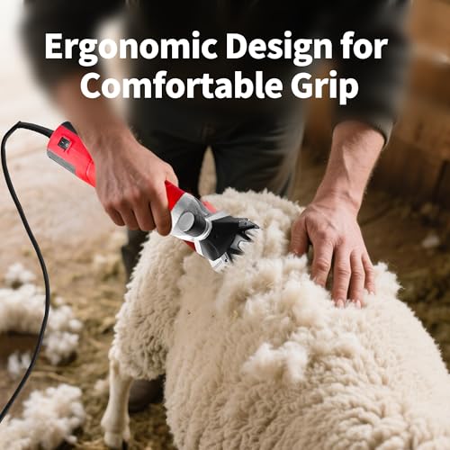 Sheep Shears, Electric Clipper for Sheep & Goats, 900W, 2800RPM, 6-Speed Adjustable Control -Heavy Duty Livestock Shearing Clipper for Animal Grooming, Suit for Sheep, Goats, Alpacas, Llamas