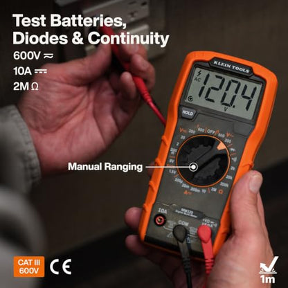Klein Tools 69149P Electrical Test Kit with Digital Multimeter, Non-Contact Voltage Tester and Electrical Outlet Tester, Leads and Batteries - size: Manual-Ranging Kit