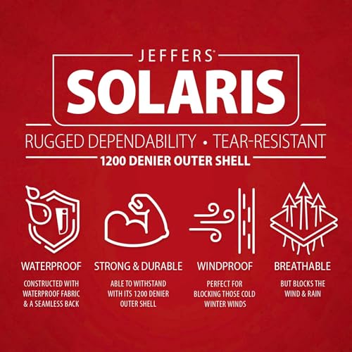 Jeffers Solaris 1200 Denier Turnout Blanket with Extended Neck Design - Brown & Cream Plaid 75" - Waterproof, Breathable Horse Blanket with 360g Polyfill, Ideal Protection for Winter, Heavyweight - size: 75"