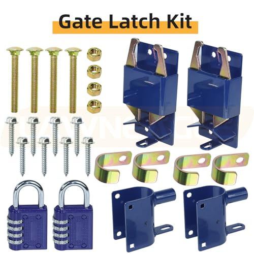 2 Pack Blue Two Way Gate Latch – Heavy Duty Farm Gate Latch - color: 2 Pack Blue Two Way Gate Latch