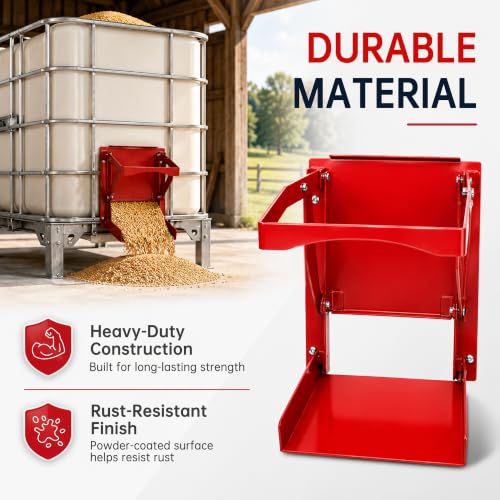 9x9 Inch Sliding Grain Gate with Detachable Chute, Heavy Duty Leak Proof Slide Gate Kit for IBC Tote, Grain Bin, Hopper & Farm Feed Storage Applications