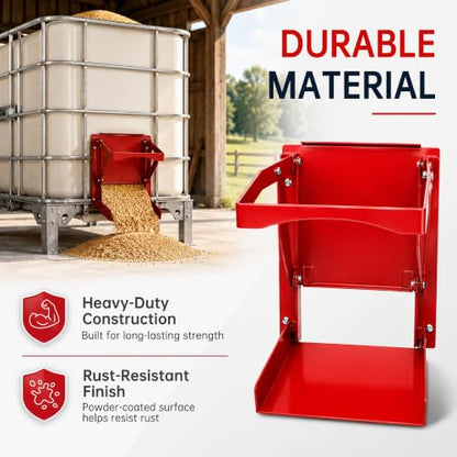 9x9 Inch Sliding Grain Gate with Detachable Chute, Heavy Duty Leak Proof Slide Gate Kit for IBC Tote, Grain Bin, Hopper & Farm Feed Storage Applications