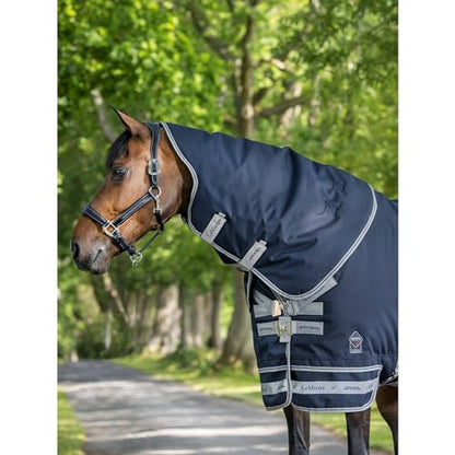 LeMieux Arika Storm-Tek Neck Cover 200g Fill - 1200 Denier Waterproof Outer - Antistatic Lining - Navy - Medium - size: Medium