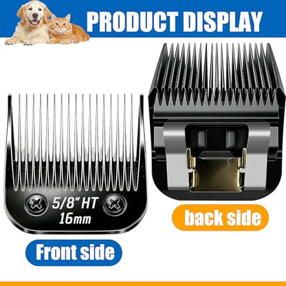 Dog Grooming Replacement Blades Compatible with Andis Dog Clippers - size: Black-5/8"HT-2PCS
