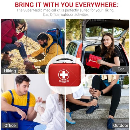 First Aid Kit 230 piece, Waterproof, for Indoor and Outdoor | Ideal For Home, Car, Hiking and Boating