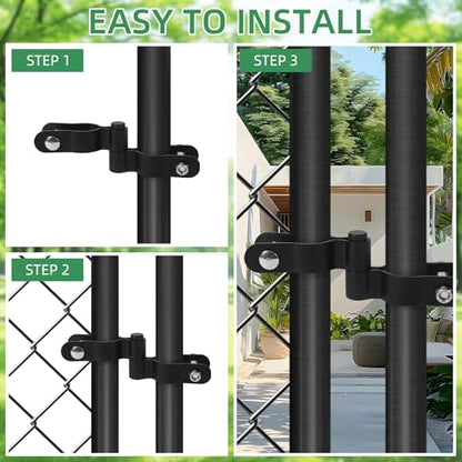 1-5/8'' Chain Link Fence Gate Post Hinge, 2 Pcs Gate Hinges with 1-5/8" Female Hinges(2 Pcs), Heavy Duty Fence Gate Frame Hinge - size: 1-5/8" (2 Male + 2 Female)