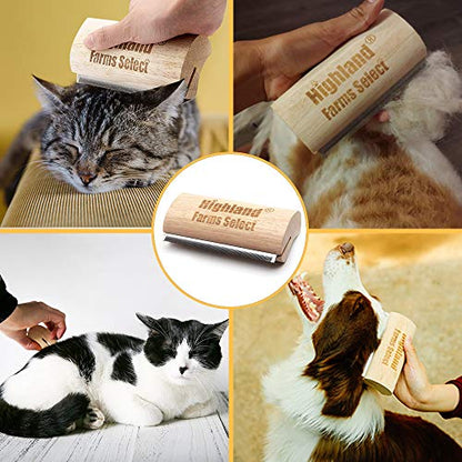 Professional Deshedding Grooming Tool for Dogs & Cats,Wood Pets Groomer 5In - color: L