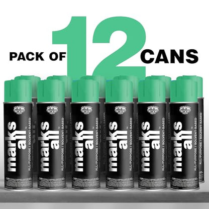 Fox Valley 17oz Marks All Solvent-Based Marking Paint 12-Pack, Green - color: Green APWA