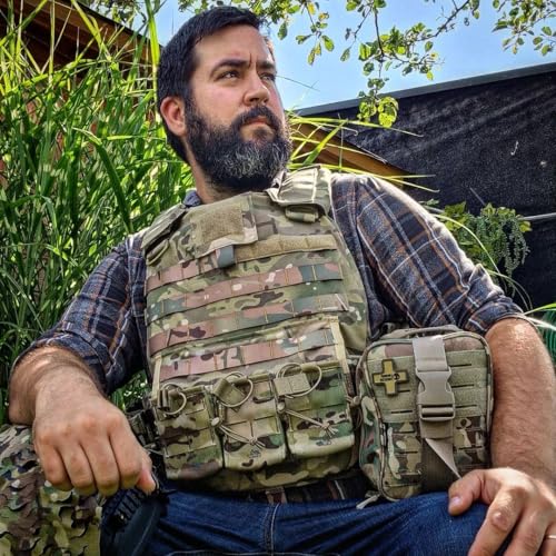 RHINO RESCUE IFAK Trauma Kit Pro with CAT Tourniquet (Camo) | TCCC Compliant, Combat-Proven, Tactical Molle Pouch, Professional First Aid Kit, Military Medical Kit, HSA/FSA Approved - color: Camo, size: MOLLE Vertical Pack