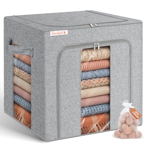Rigid-Structured Cashmere Sweater Storage Box, Gray - color: 1-pack/Gray