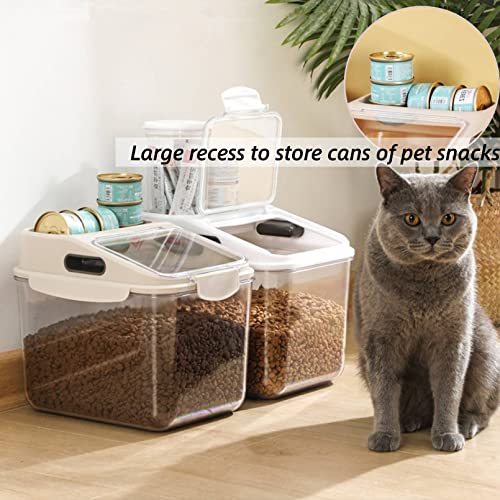 Fhiny 11LB Dog Food Storage Container, Airtight Pet Treat Bin Translucent Dry Food Grain Storage Barrels Sealed Bucket Moisture-Proof Plastic Cat Puppy Food Bin with Seal Locking Lid Keep Fresh - size: L:10"L x 7.5"W x 10"H