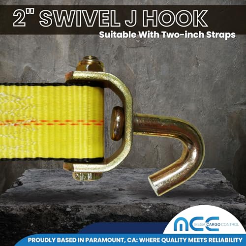 12 Pack 2" Swivel J Tow Hook Heavy Duty Replacement for Tie Down Straps - size: 12 - Pack