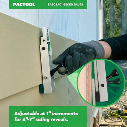 PacTool Gecko Gauge Artisan Kit - 5/8" Fiber Cement Siding & Hardie HZ6 - size: 5/8” Thickness for Hardie Artisan Siding, style: ALUMINUM
