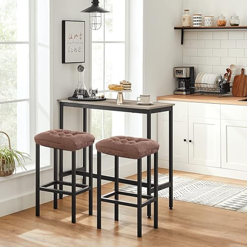Rectangular Stool Cushion Set of 2, Soft Saddle Stool Cushions with Ties, Nonslip and Washable, Brown, 18 x 10.5 x 4 Inch - color: Brown, size: Pack of 2