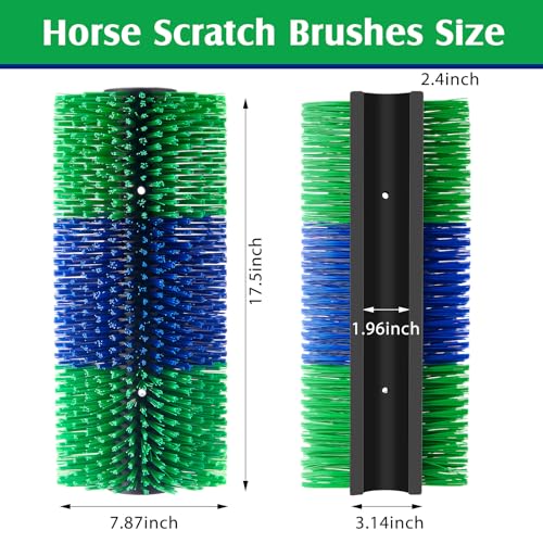 1 Pack Livestock Scratching Brush, Blue and Green - color: Blue and Green