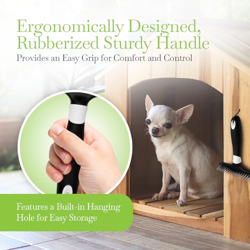 Fuller Brush Undercoat Pet Rake - 33 Sturdy Tapered Steel Pins Inset into Polypropylene Head - Ergonomically Designed Rubberized Handle - Reduce Tangles, Remove Loose Undercoat for Shed-Free Groom - size: Undercoat