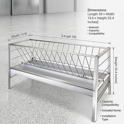 Portable Double Side Feeding Trough, Anti Waste Ruminant Trough, Sheep Goat Cattle Feeder for Small Farm