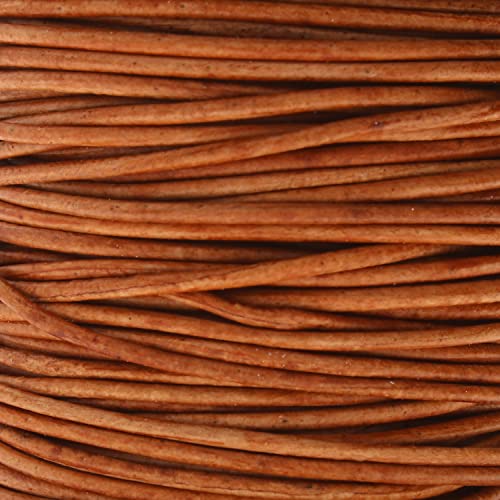 The Beadsmith Leather Cord –Dyed Antique Light Brown– 1mm Spool – 25 Yards/22.86 Meters –Indian Leather Thong Ideal for Braiding, Beading, Necklaces, Fine Lacing, Hair Accessories & DIY Jewelry Making - size: 1mm, style: Dyed Antique Light Brown – 25 Yard
