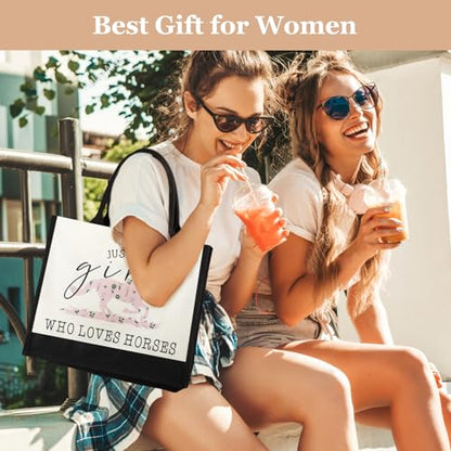 GevGuxLuo Tote Bag for Women Animal Lover Bag Gift for Women - color: Horses