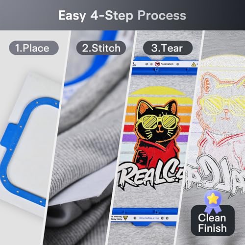 BAI Tear Away Stabilizer for Embroidery 2.0oz, 9"x9" 100 Sheets | 2.0oz Enhanced Support, Clean Tear Away Removal, Faster Batch Production, Machine Embroidery, Logos, Uniforms & Apparel - color: 9"x9" 100 sheets