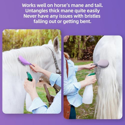 Equine Mane & Tail Combs Horse Brush Shedding Brush Grooming Tool for Horse (Purple) - color: Purple