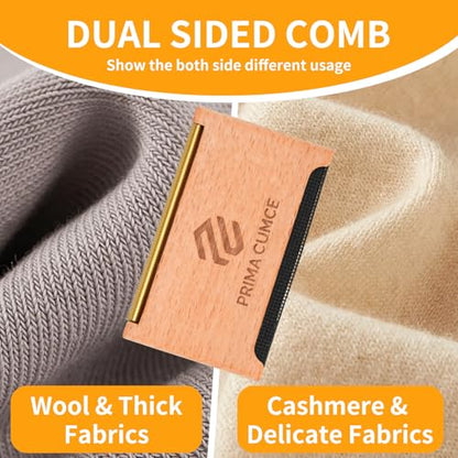 Wooden Cashmere Comb for Knits, Sweaters, Wool & Delicate Fabrics – Manual Fabric Shaver, Fuzz Remover, Portable Depiller for Clothes, Bobbles, Lint, Pilling Tool – Sweater Care Essential - color: 1pcs