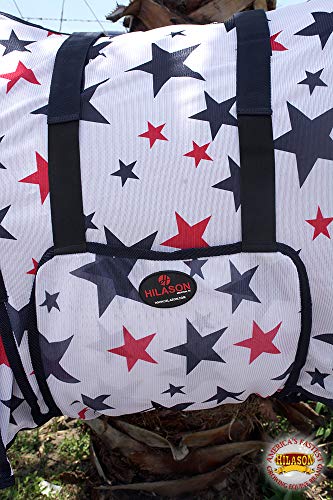 HILASON Horse Fly Sheet Breathable Mesh UV Protection Mosquito Bug Summer - color: Patriotic Us Flag, size: 75 In