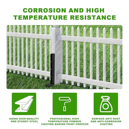 4-Pack 2" Width Fence Post Repair Kit, 34in Total Length Ground Spike Anchor for Wooden Post Repairing Tilted/Broken Posts - size: 2'' 4 Pack