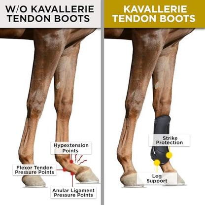 Kavallerie Classic Tendon Boots, Impact-Absorbing Material, Breathable & Evenly Distribute Pressure, Protect Tendon and Ligaments, Anti-Slip, Anti- Sore and Moisture Repellant Show Jumping Boots - color: Tendon Boots(classic), White
