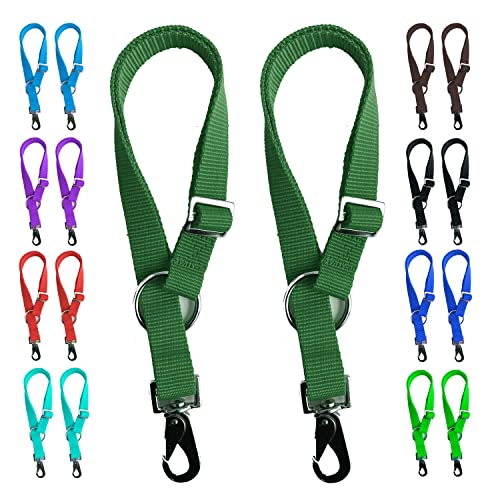 Majestic Ally Pack of 2 Horse Water Bucket Strap Hangers - Adjustable 18” to 30” length – for Indoor or Outdoor Use - color: Hunter Green
