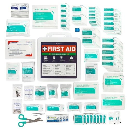 Professional First Aid Kit, Large, Wall Mount & Portable, OSHA Compliant | Wall Mountable & Portable, Hard Case, OSHA Compliant, For Workplace, Office, Restaurants, Work Vehicles, Retail - size: Large