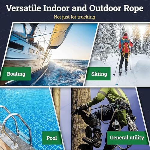 RopeHub California Truck Rope, Polypropylene Tie Down Rope, 3/8" x 25 Ft - size: (#) 3/8 inch x 25 feet