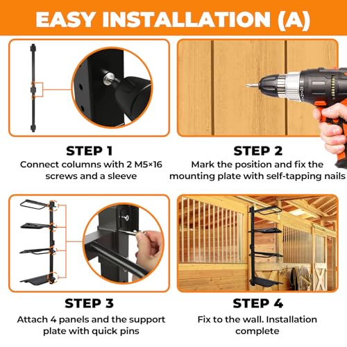 Sidasu Split-Type Saddle Rack, 4 Tier Heavy Duty Wall Mounted Saddle Rack - size: Detachable