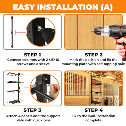 Sidasu 4 Tier Saddle Rack Wall Mount Detachable, Heavy Duty Saddle Stand - size: Detachable