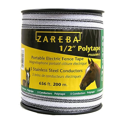 Zareba PT656WH-Z 1/2-Inch 200m Polytape,White - size: 1 Pack